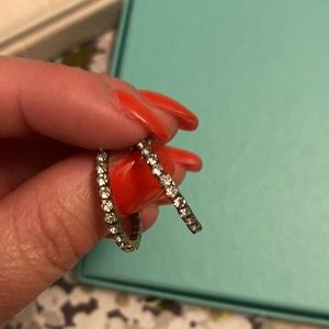 Women’s sterling silver Henri Bendel rhinestone hoop earrings